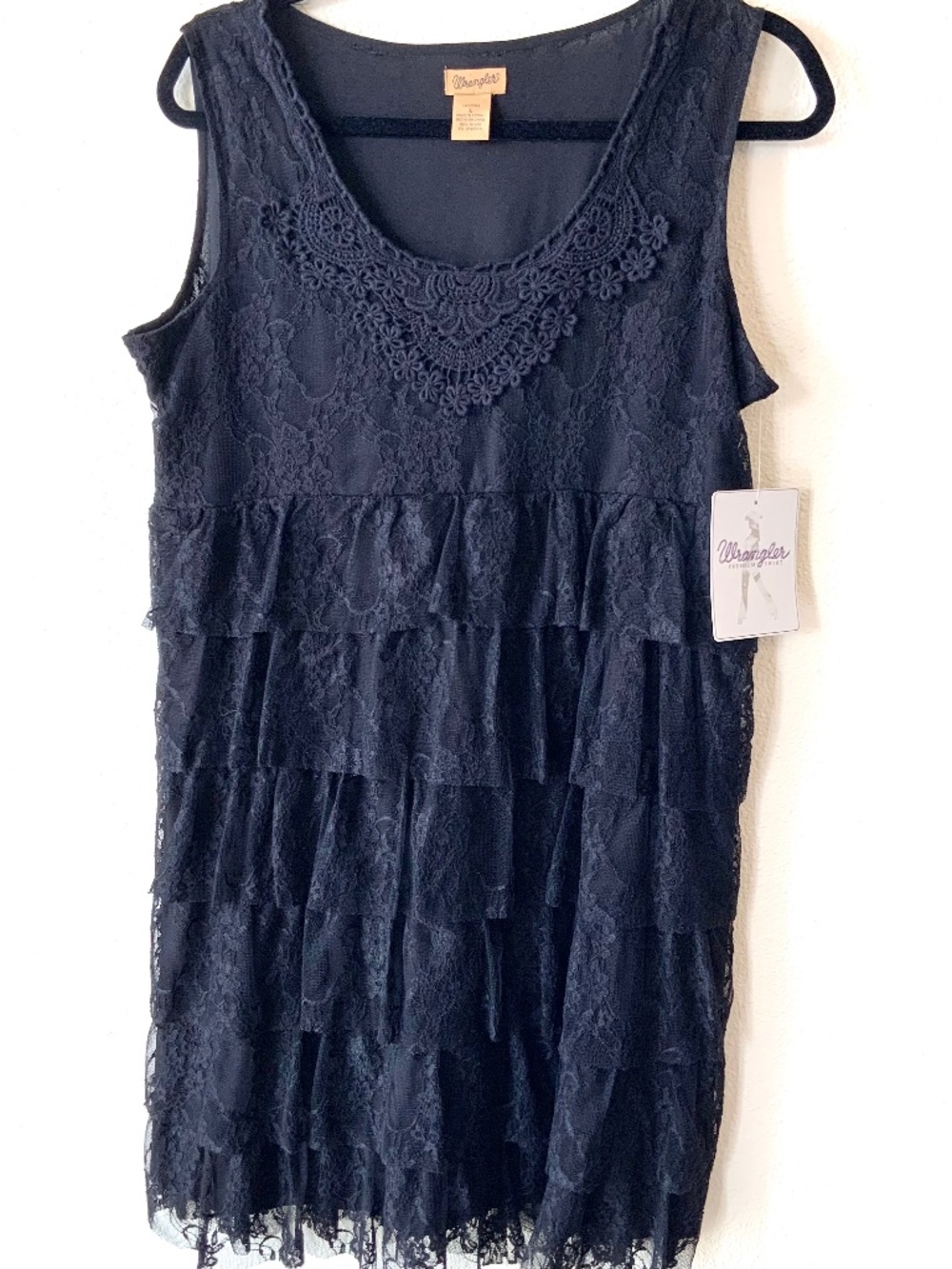 NEW! Wrangler Black Lace Dress Size Large